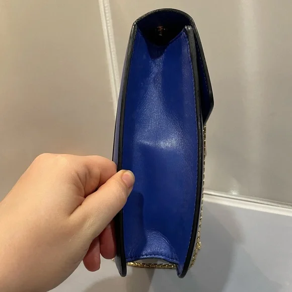 EUC Bvlgari Calfskin Leather Serpenti Forever Crossbody Blue Bag Purse Authentic - Picture 6 of 15